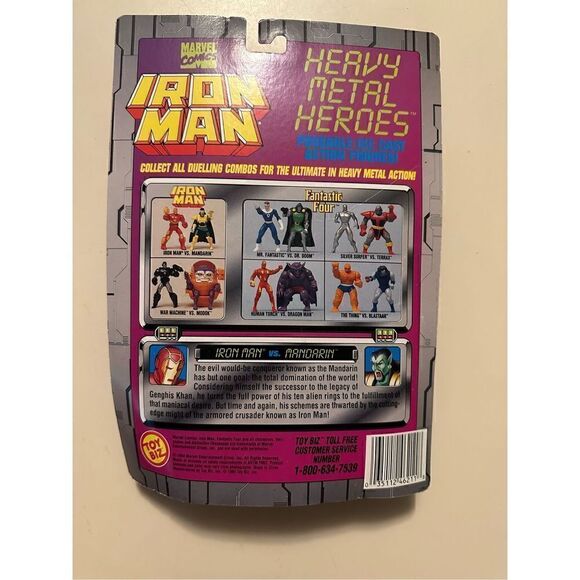 Vintage 94 Toy Biz Marvel Iron Man Mandarin Action Figure Open Package Die Cast - Picture 7 of 10